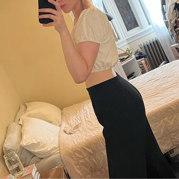 Na Nin Stella Raw Silk Crop Top Cream - Picture 4 of 9